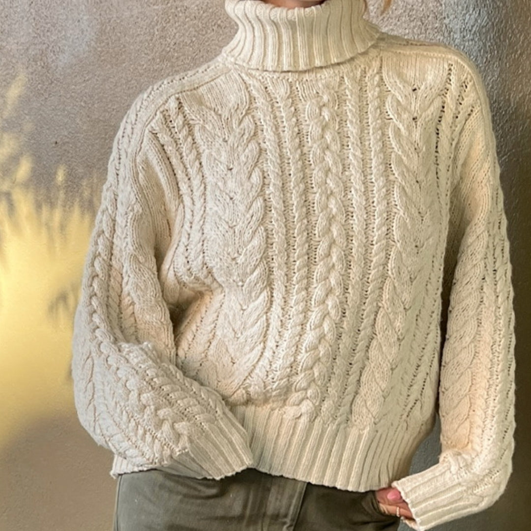 Cotton Cable Turtleneck